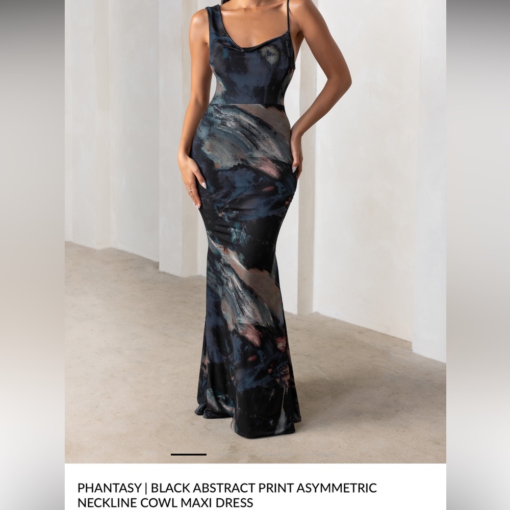 Size Small Black Abstract Formal Dress